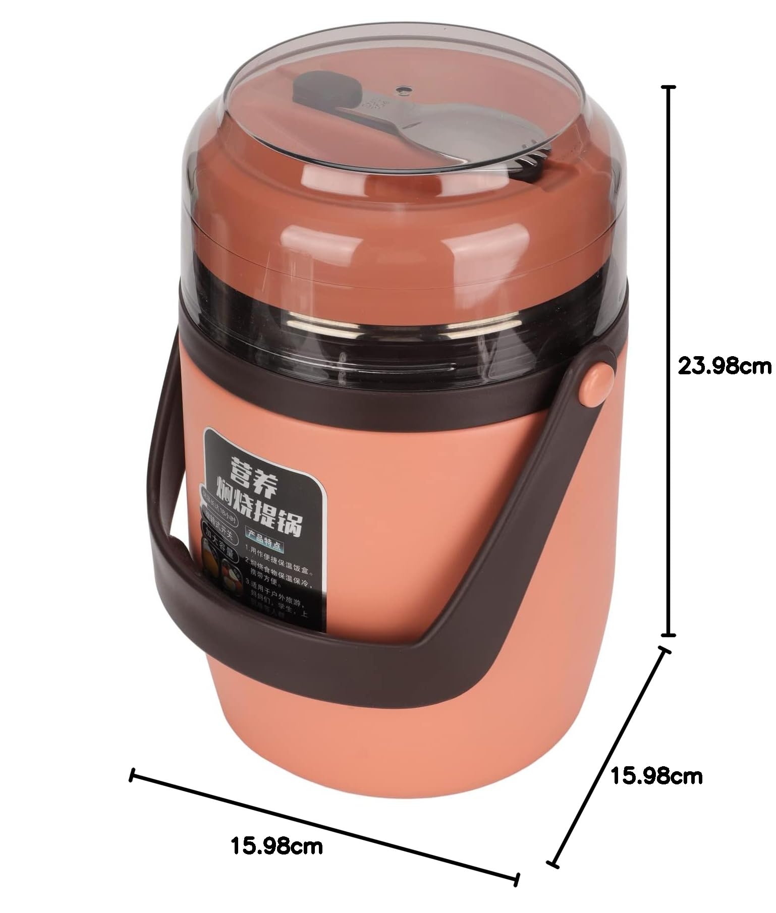2 L, 3 Etagen, Isoliertes Lebensmittelglas, Vakuumisolierte Lunchbox, Thermo-Lebensmittelbehälter, Edelstahl, Suppe mit Guter Abdichtung für Schule, Reisen, Camping