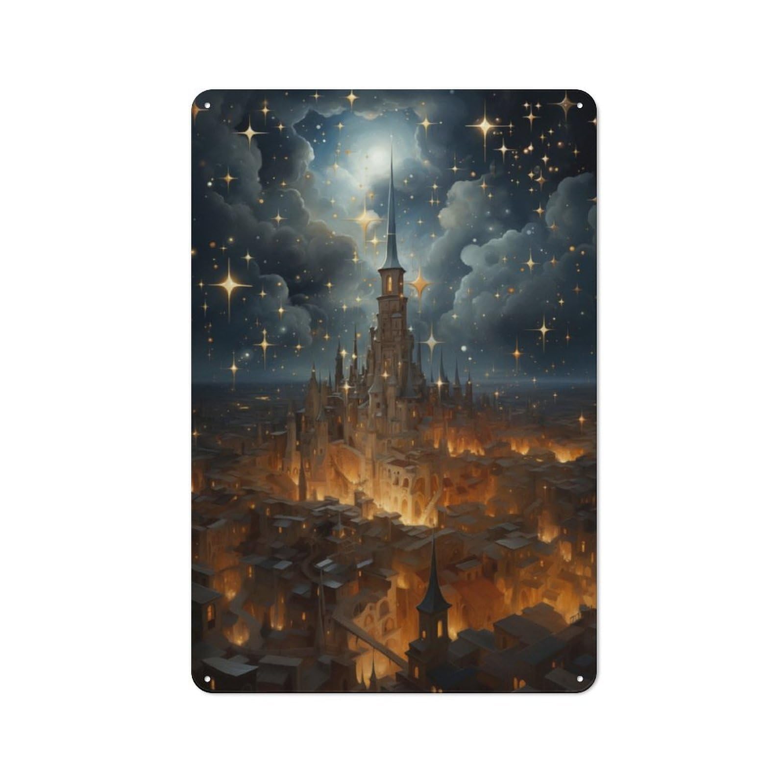 Junmoney Epic Star Castle For Lounge Or Reading Corner, Retro Metal Sign 30X20cm, For Metal Sign Collectors, For Garage And Workshop Walls