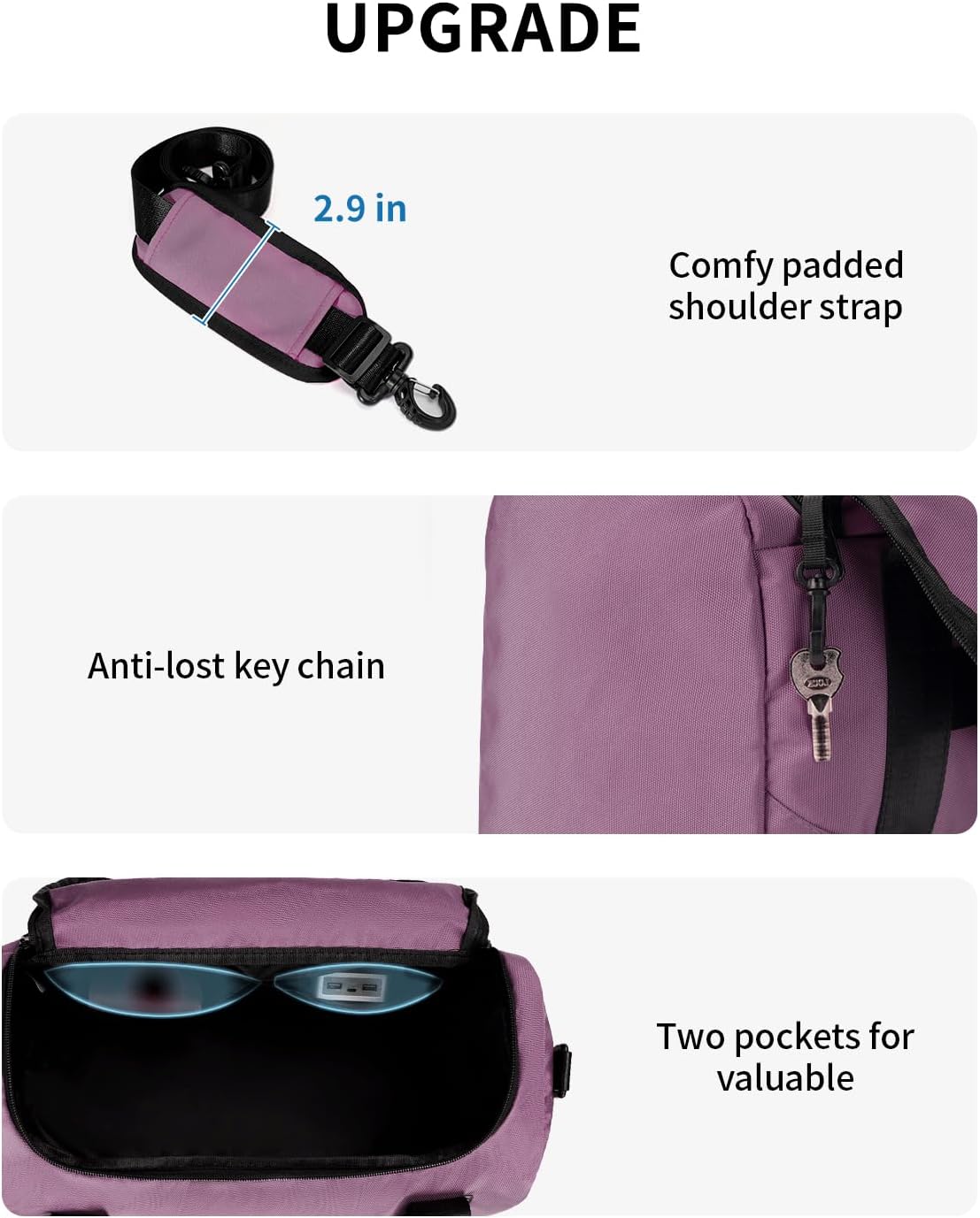 ECOHUB 16'' Personal Item Bag Mini Duffel Bag Small Travel Bag Underseat Carry on Bag for United Airlines Gym Bag for Women and Men - Image 5