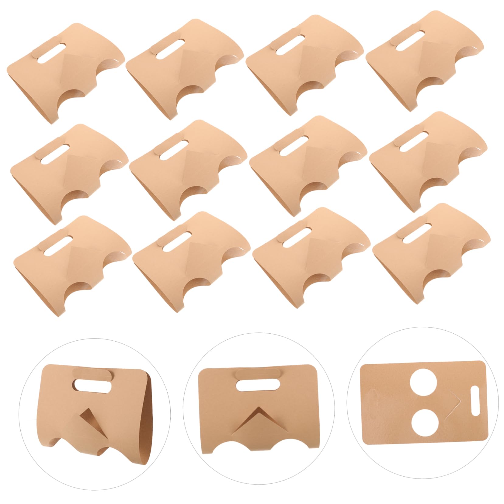 TOPBATHY Portavasos de Papel con Asa, Portátil, 50 Unidades, para Té y Zumo, Uso en Oficina y Hogar, Beige