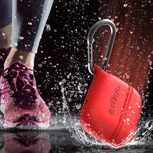 Catalyst Waterproof Special Edition Case For Airpods Pro (1St And 2Nd Gen) Compatible Wireless Charging, One-Piece Design, High Drop Protection, With Carabiner, Soft-Touch - Red #TOP7