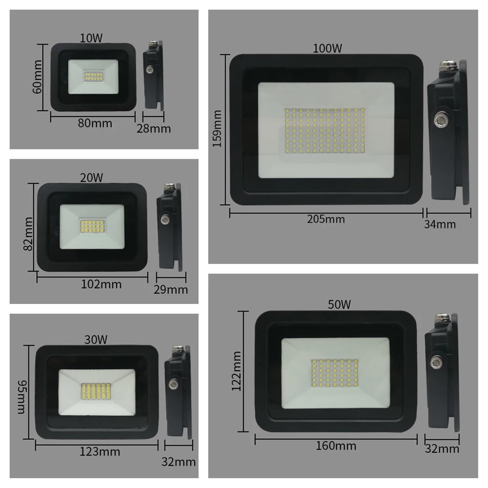 Foco LED de 110V/220V, 10W, 20W, 30W, 50W, 100W, lámpara impermeable IP68, Reflector blanco, foco Led for Exterior(Warm Light-3000K,220V(175V-265V)_30W)