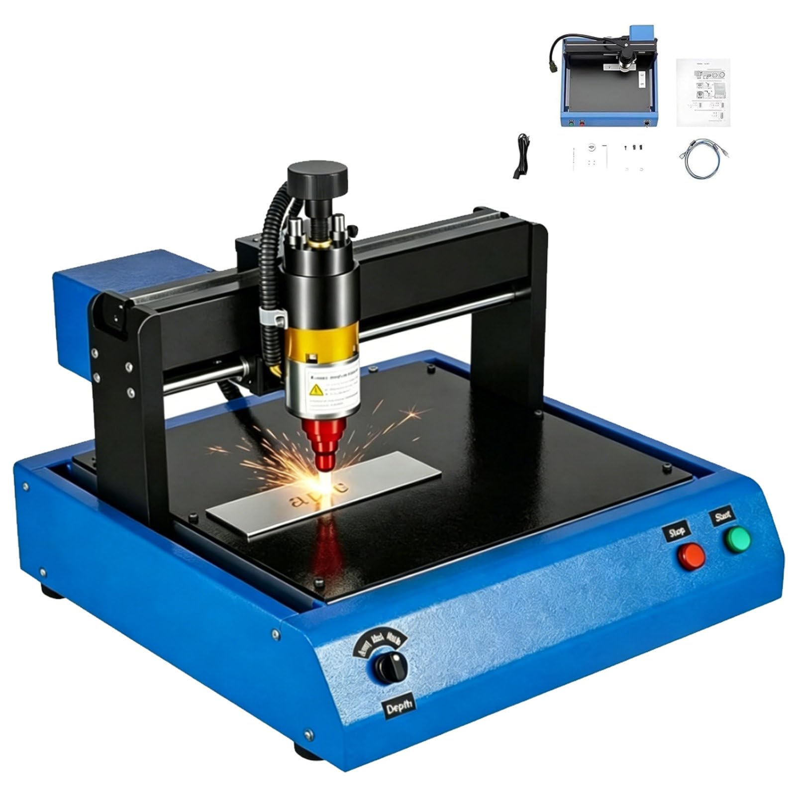 Pvxa Desktop Nameplate Tag Marking Tool, Steel Plate Engraving Machine, Metal Engraving Machine,for Industrial Nameplates, Dog Tags, Steel ID Cards 300 * 200mm