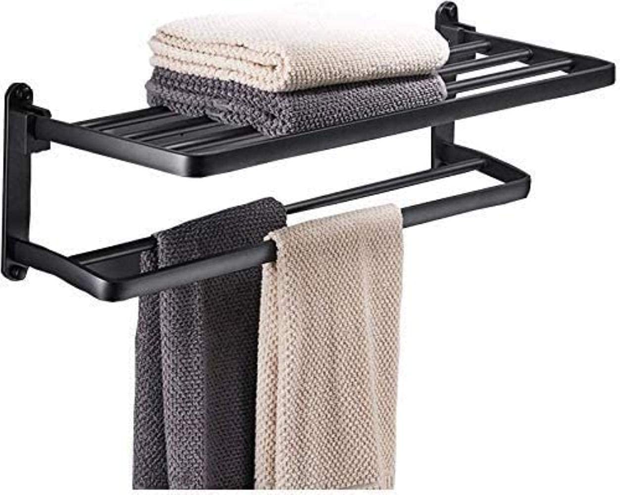 LMYSXAOZ LNNSHX Bathroom Towel Stands, Shelf Foldable Space Aluminum Wall Hanging Rack Storage Toilet Rack, 60 * 23 20cm