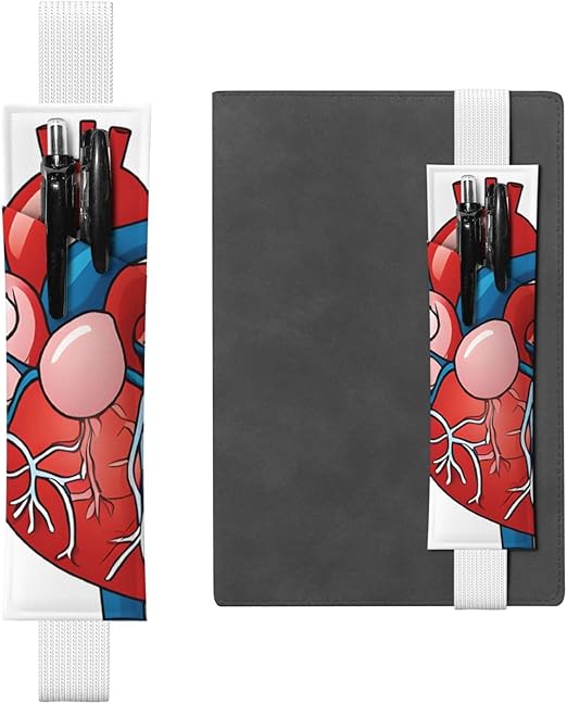 Human Anatomy Heart Chart Leather Pencil Case Bookmark, Simple and