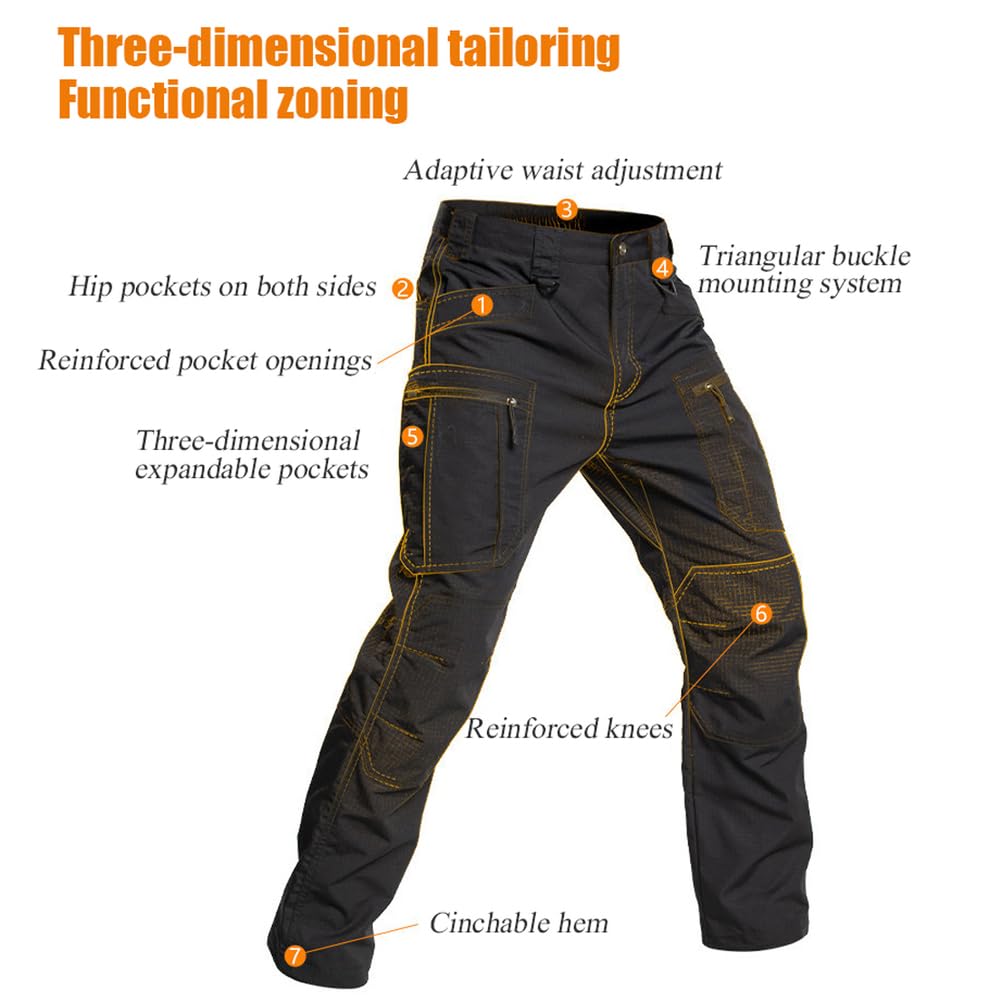 Pantalones Tácticos De Carga Impermeables con Múltiples Bolsillos para Exteriores para Senderismo Y Trabajo
