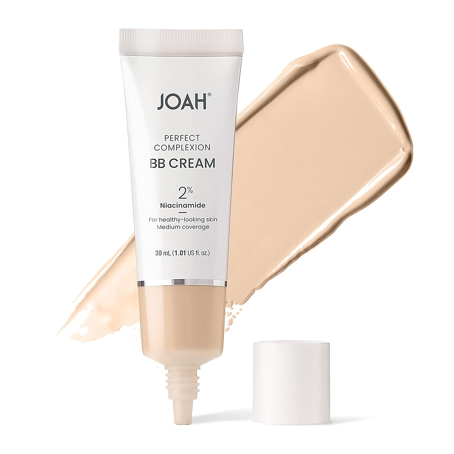 JOAH Beauty Perfecting BB Cream with Hyaluronic Acid and Niaciminade, Korean Makeup with Medium Buildable Coverage, Evens Skin Tone, Lightweight, Semi Matte Finish, Fair with Warm Undertones JOAH Beauty Perfecting BB Cream with Hyaluronic Acid and Niaciminade, Korean Makeup with Medium Buildable Coverage, Evens Skin Tone, Lightweight, Semi Matte Finish, Fair with Warm Undertones