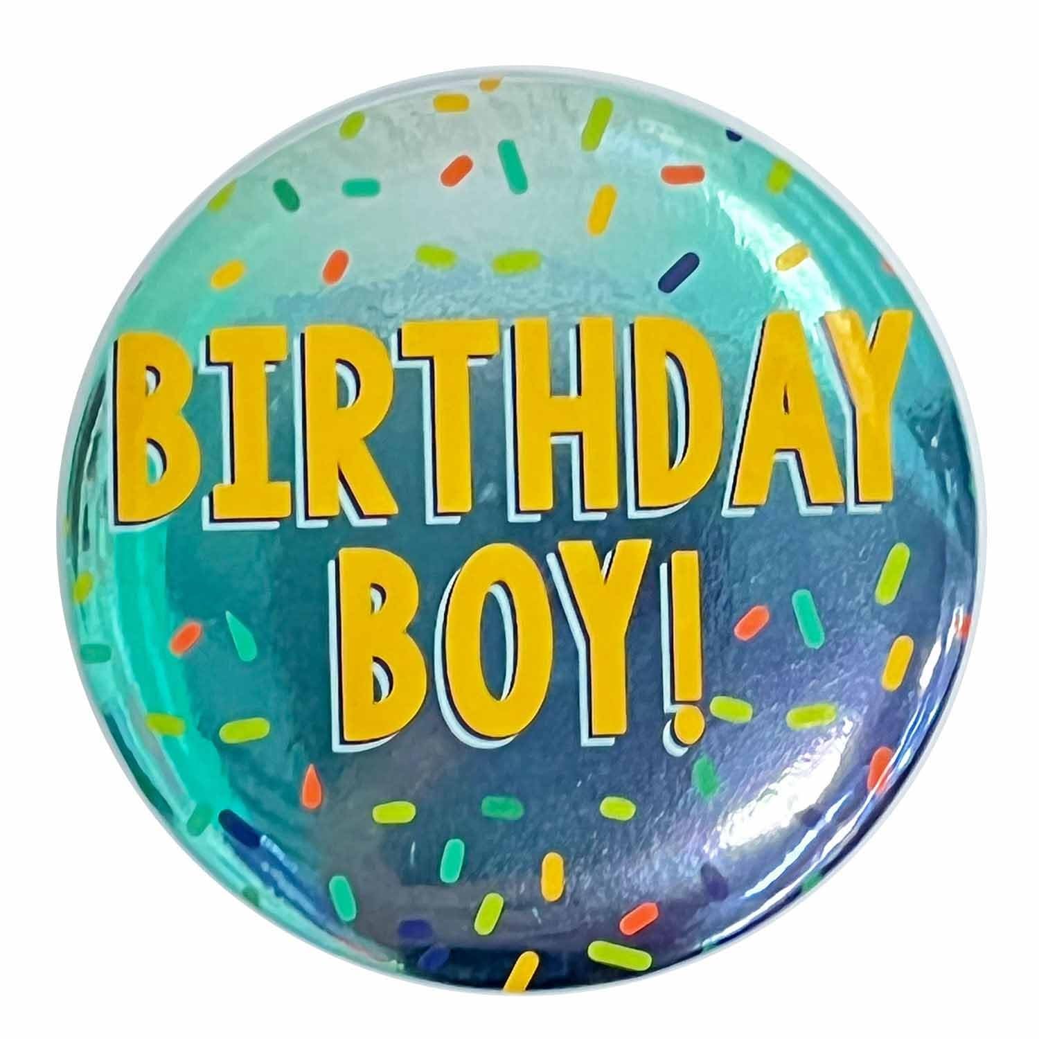 amscan 9912100 BIRTHDAY BOY BADGE CONFETTI, Blue