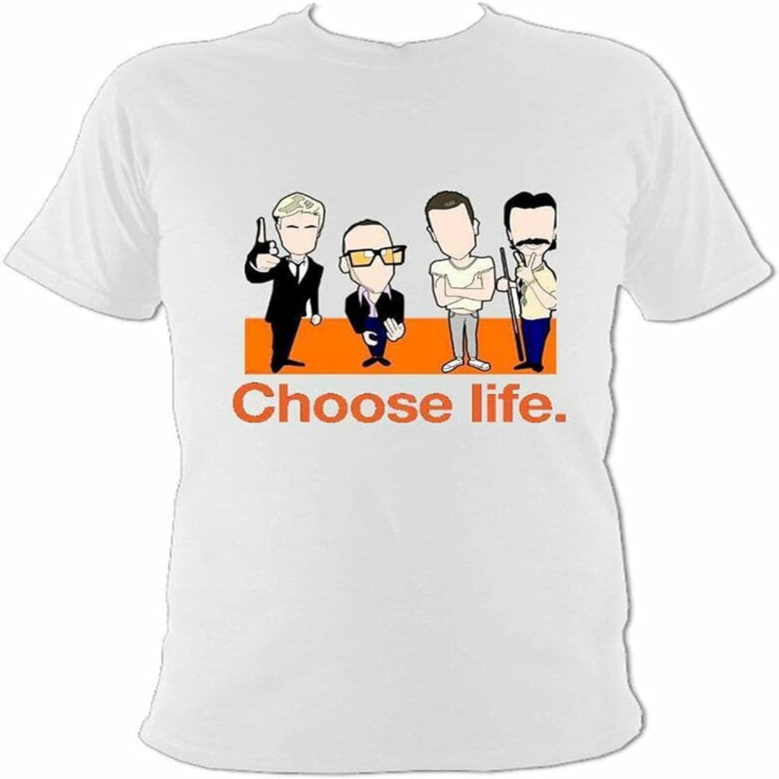 Miss Lilly Men's White Choose Life-Trainspotting Chibi T Shirt Funny Image Small To S