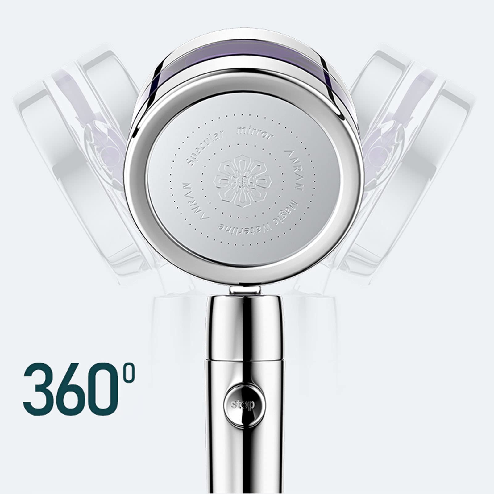 High Pressure 2-Mode Handheld Shower Head High Flow Hand Held Showerhead Set with Bracket, 360° Adjustable