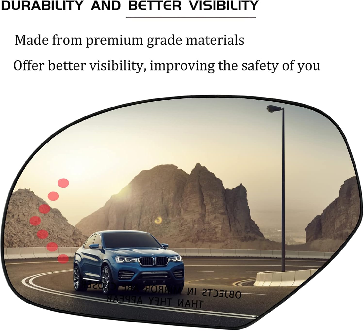 Driver Left Side Heated Mirror Glass Replacement for Chevy Chevrolet Silverado Avalanche Suburban GMC Sierra Yukon Cadillac Escalade Exterior Side Power Heated Signal Mirror 15874992