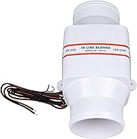 Vista 3 de NovelBee 12V 3 pulgadas eléctrico en línea ventilador de aire de sentina marina 130CFM