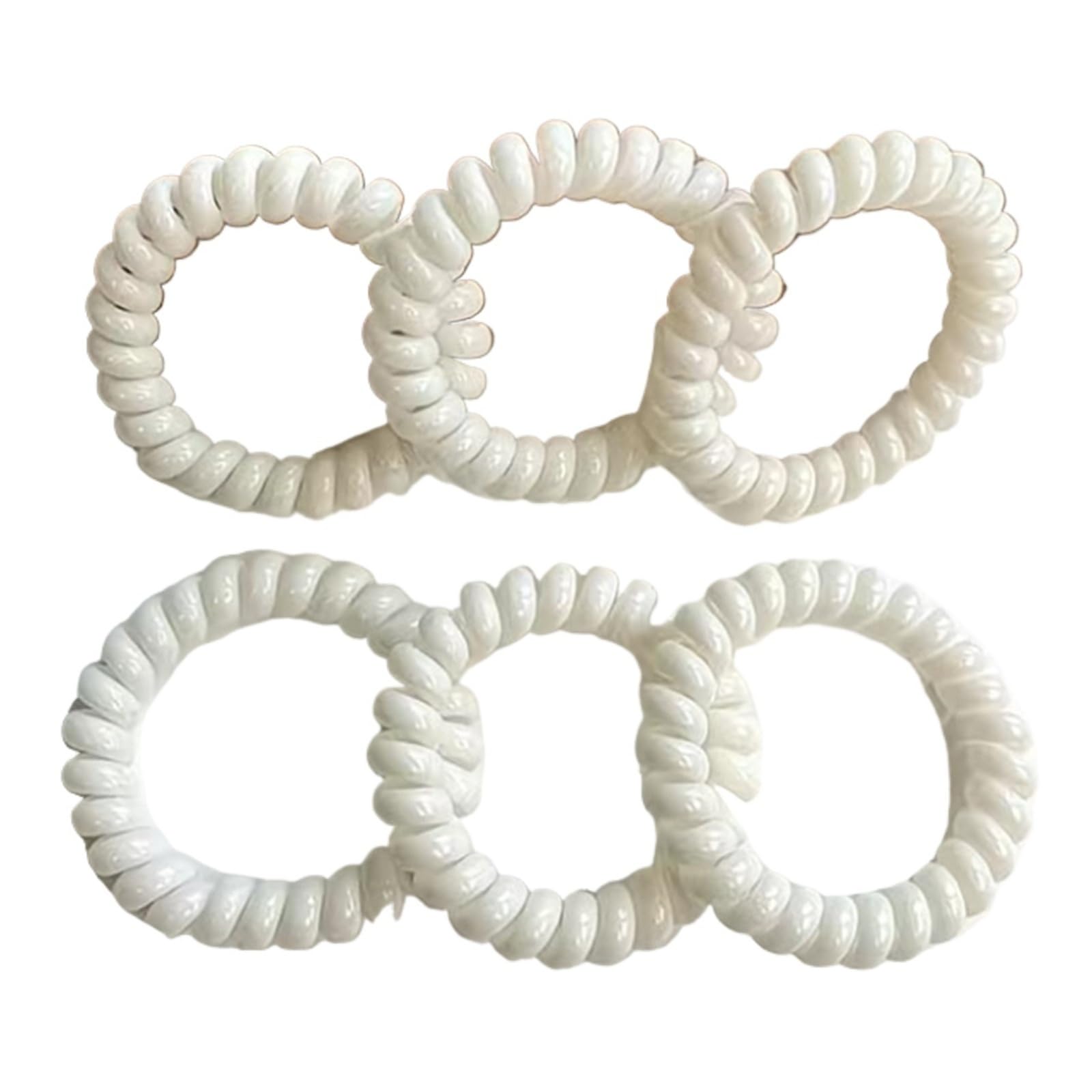 Gomas Pelo Espiral Banda elástica for el cabello con cable telefónico transparente