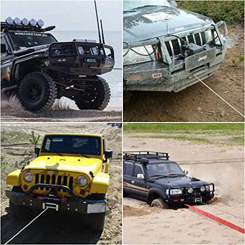 9500 lb. Load Capacity Powersports Winch for Jeep, OFF ROAD BOAR 12V IP67 Waterproof Electric Winch with Steel Wire Rope, Wireless Handheld Remote and Wired Handle