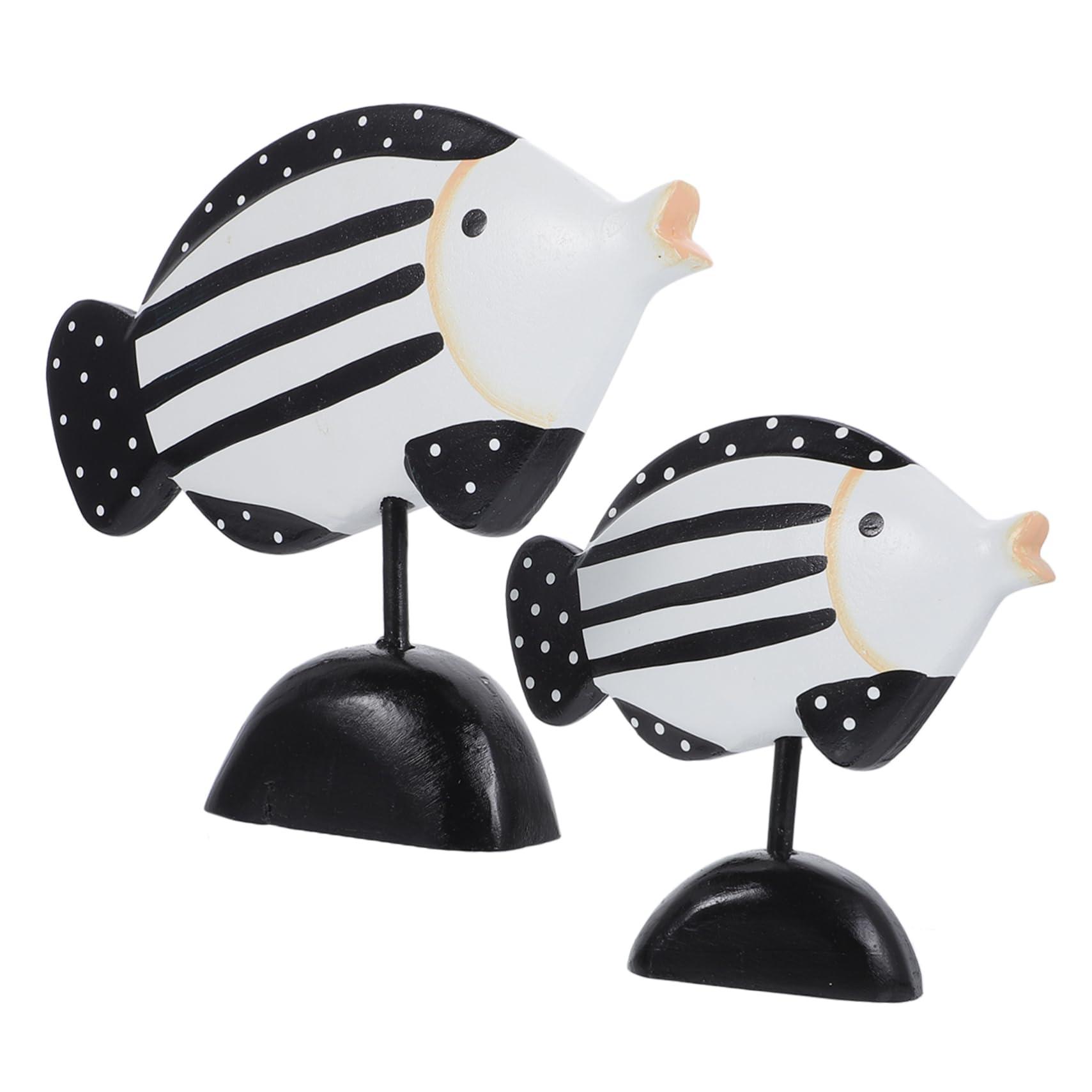 SEWOART 2 Piezas De Decoración De Peces De Madera Figura De Animal Figura De Doméstico Escultura De De Oficina Escultura De De Madera Mesa Central Figura De De