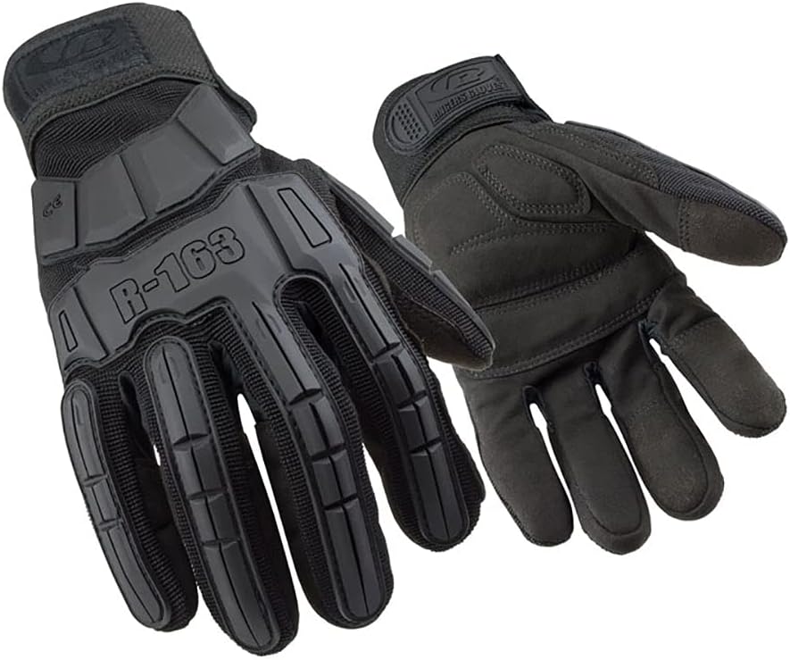 RINGERS R163 Mechanical Protection Gloves - L, Black (1 Pair)
