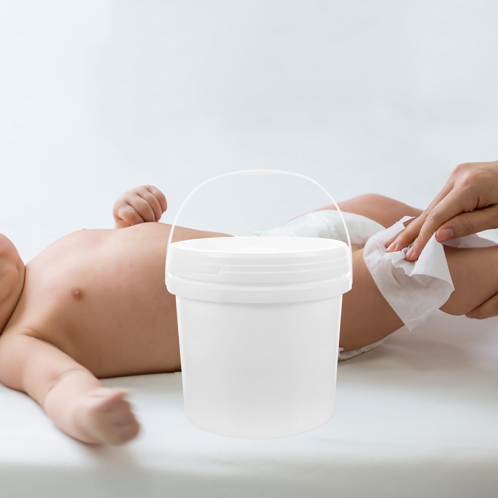DECHOUS Contenitore per Salviette Igienizzanti Ricaricabile 5l in Plastica Bianco, Leggero e Riutilizzabile, per Ristorante e Auto