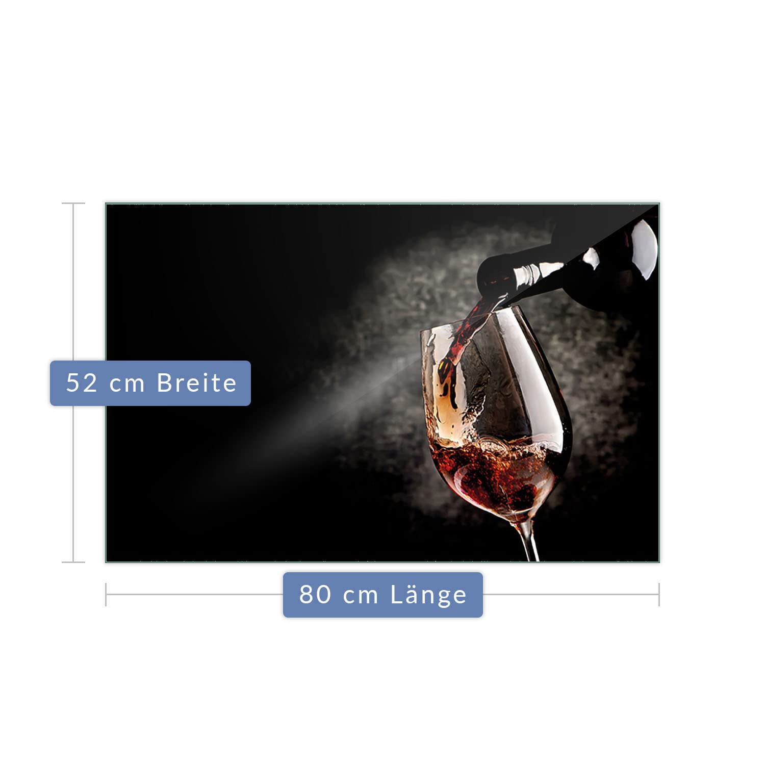 Herdabdeckplatte Abdeckung Ceranfeld Abdeckplatte Schneidebrett 1-Teilig 80x52 Wein Braun Spritzschutz Glasplatte Ceranfeldabdeckung Schutz für Kochplatten Herdschutz Sicherheitsglas Glasschneidebrett