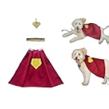Superhero Dogs Red Cape Costume Sets Pet Halloween Cosplay with Adjustable Collar and Tag (Medium)