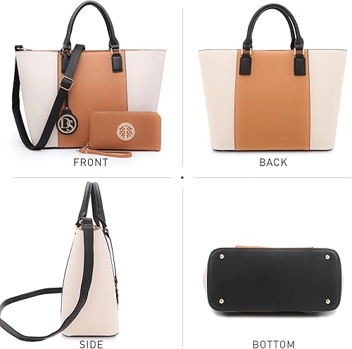 Miniatura 4 de DASEIN - Bolsa de mano para mujer, bolsa tipo bandolera, asa superior, bolsa plana para trabajar