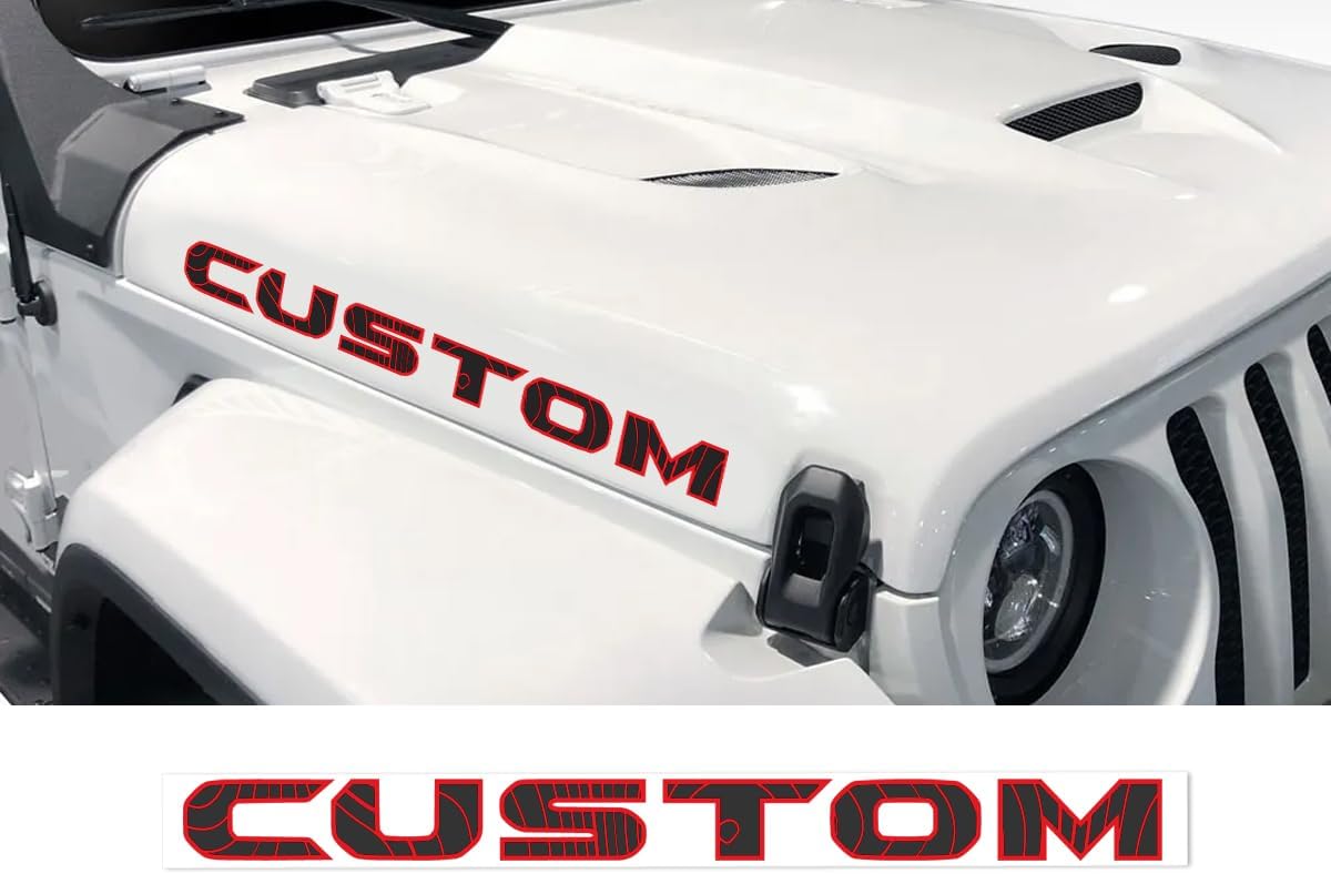 Custom Hood Decal with Topographical Map 30in Fits All Jeep Wrangler Gladiator JK TJ YJ CJ JT Pair Set of 2