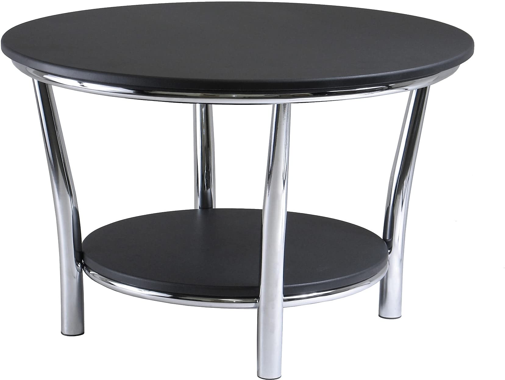Winsome Maya 18 7 x 29 33 x 29 33-Inch Medium Density Fiber Round Coffee Table Black 93230