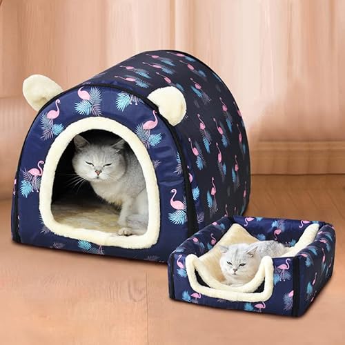 ペットベッド ドーム型 ペットハウス 2way 犬猫用 室内用 オールシーズン ふわふわ クッション付き 犬小屋 屋根付き 猫 テント おしゃれ 洗える 折りたたみ可 寝床 冷暖房 ホットカーペット対応 ペット用品 小型犬/猫用 ベッド s