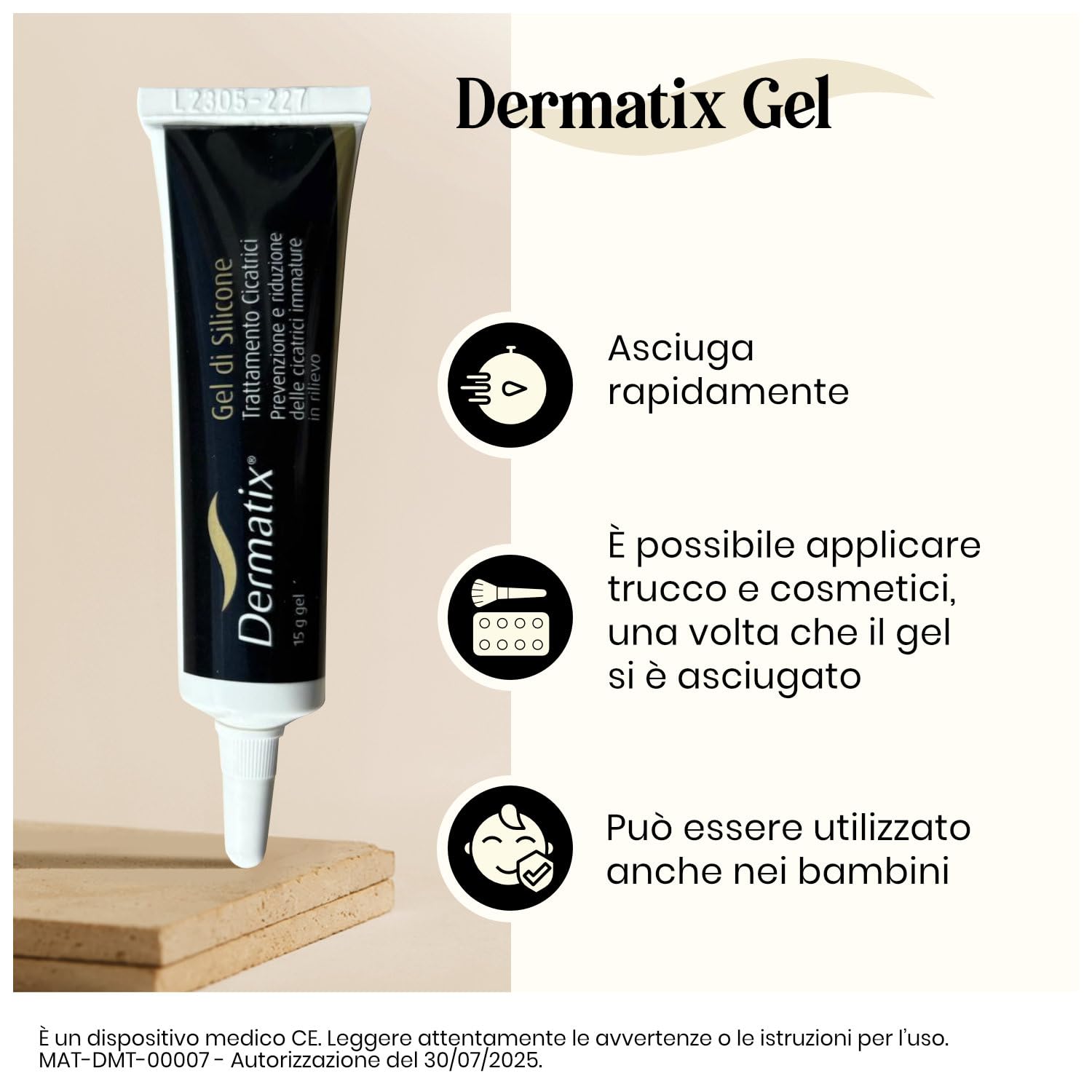 Dermatix Gel al Silicone per Cicatrici 15g Trattamento Cicatrici Ustioni