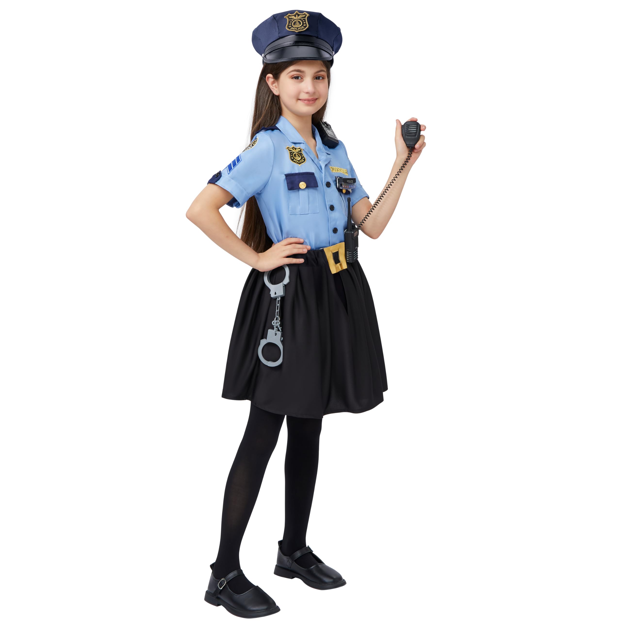 Spooktacular Creations Kostium policjanta dla dziewcząt, kostium policjanta do odgrywania ról dla dzieci i ubierania się na halloween-3T
