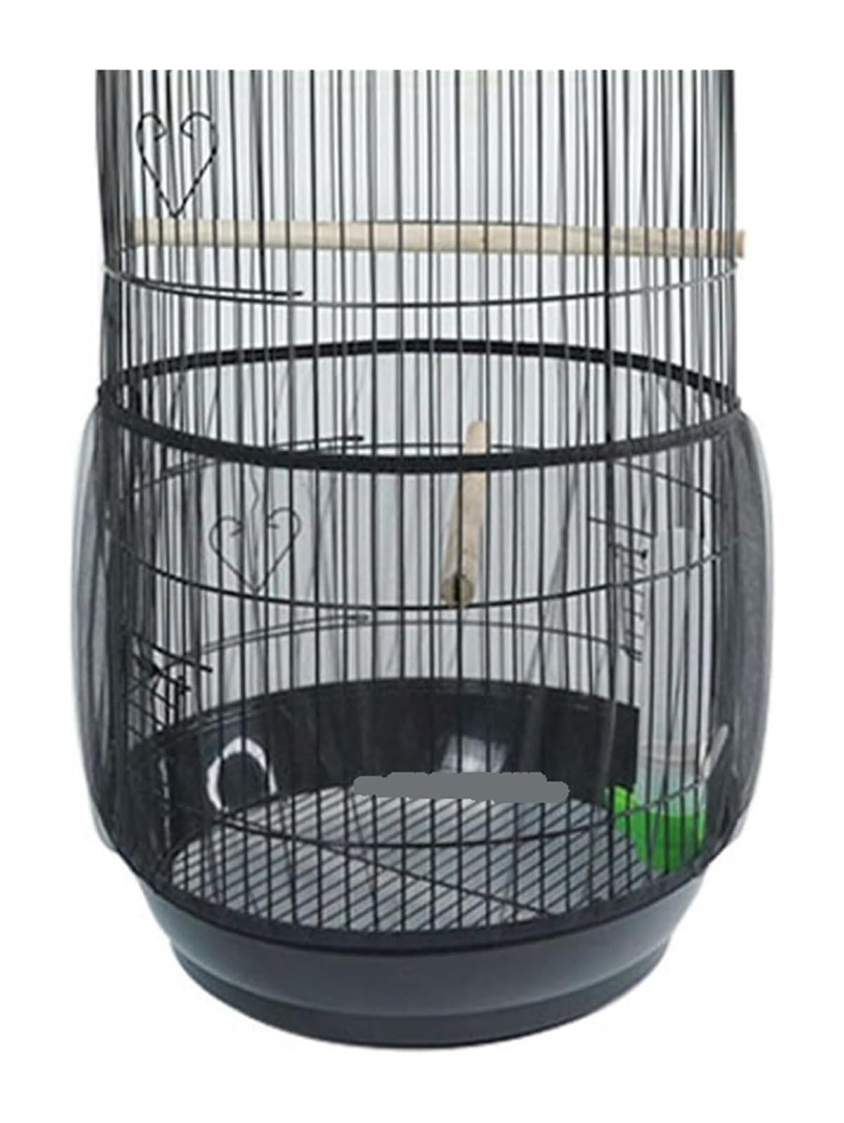 PUYUNA Bird Cage Net Cover, Nylon Mesh Seed Catcher Breathable Blocking Multicolor Multiple Sizes(Black,S)