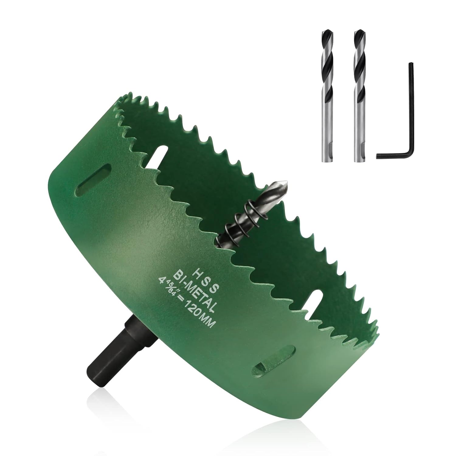 Hole Saw 120MM/4.72 Inch, HSS BiMetal Hole Saw, Hole Cutter with arbor