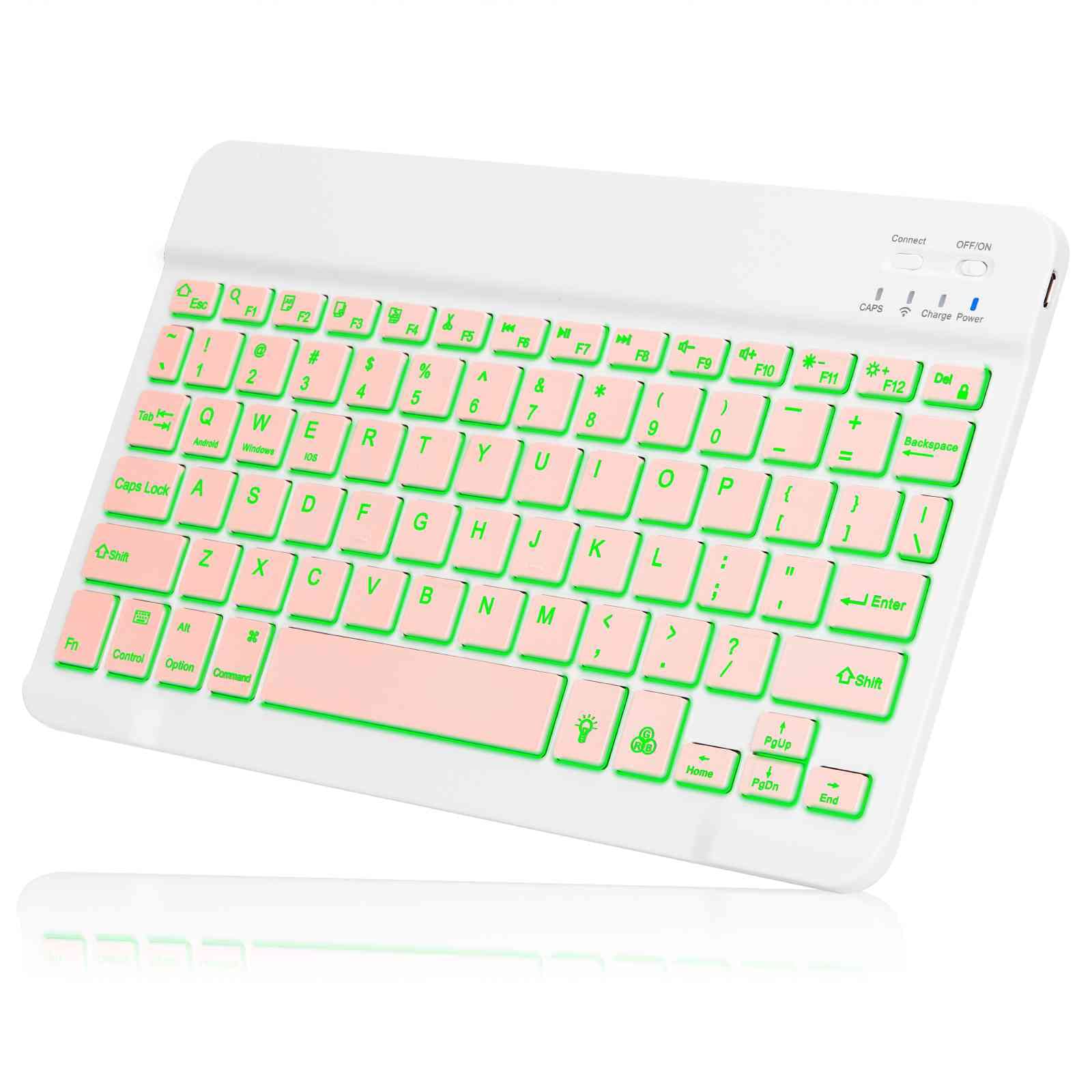 UX030 Lightweight Ergonomic Keyboard with Background RGB Light, Multi Device Slim Rechargeable Keyboard Bluetooth 5.1 and 2.4GHz Stable Connection Keyboard Compatible with Dell Latitude E6540 Laptop