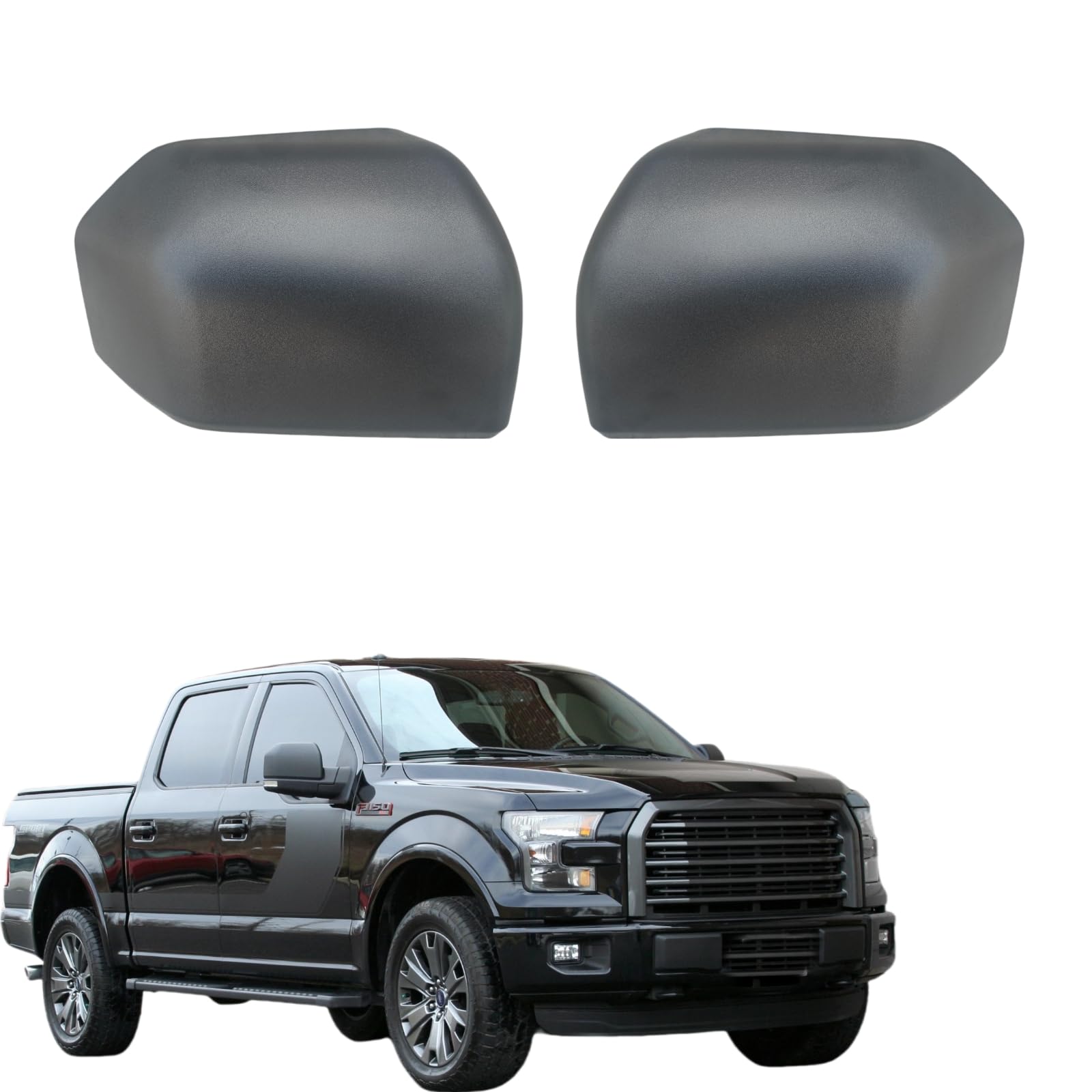 ABAGAEL Textured Black Exterior Door Top Half Tow Mirror Cap Cover for Ford 2015-2020 F150 Accessories- - ABS Plastic, OEM - Side Mirror Cover Cap