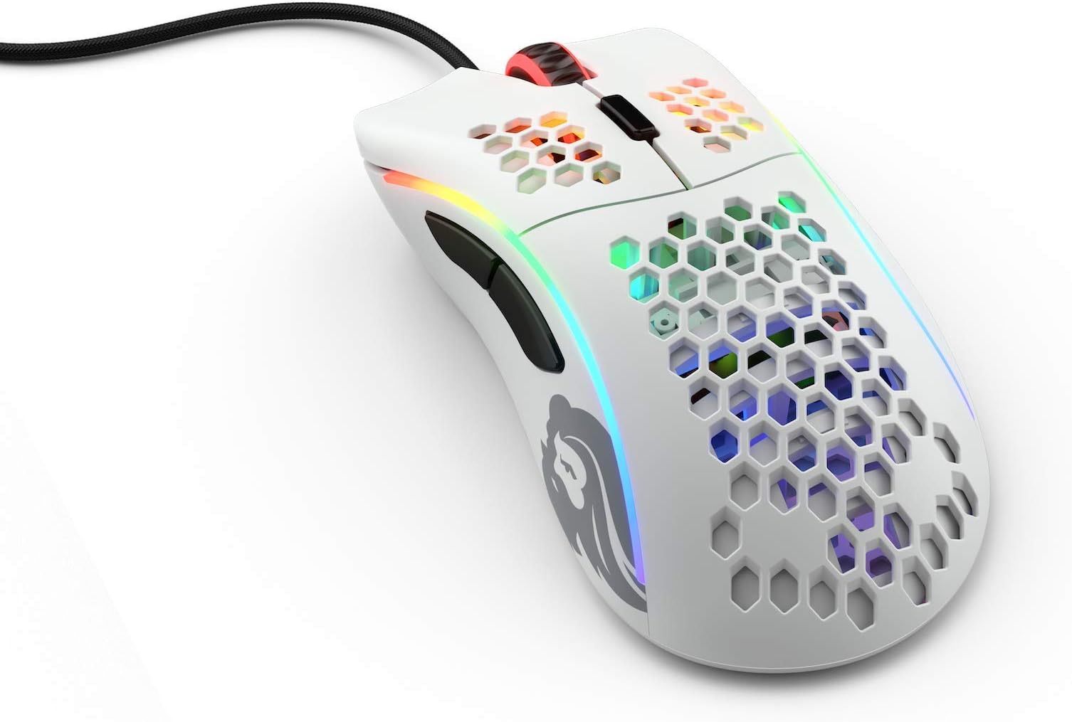 Gloriuos White Gaming Mouse - Glorious Model D Gaming Mouse Honeycomb - Ultralight RGB Mouse - PC Mouse - 68 g - Matte White Mouse (Renewed)