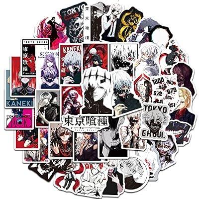 Paquete de pegatinas de Anime Tokyo Ghoul 50 piezas, pegatina de vinilo para botellas de agua, portátil, monopatín, regalo para adultos, niños y adolescentes | Ya disponible en tu tienda friki favorita! En mundofriki.es!