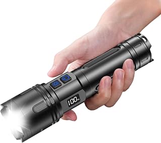 Rechargeable Flashlights High Lumens, LED Flashlight 100000 Lumens, Super Bright High Powered Flashlights, Long Rang 5000 FT, 2 Switch, Powerful Flashlights for Home Emergency Camping