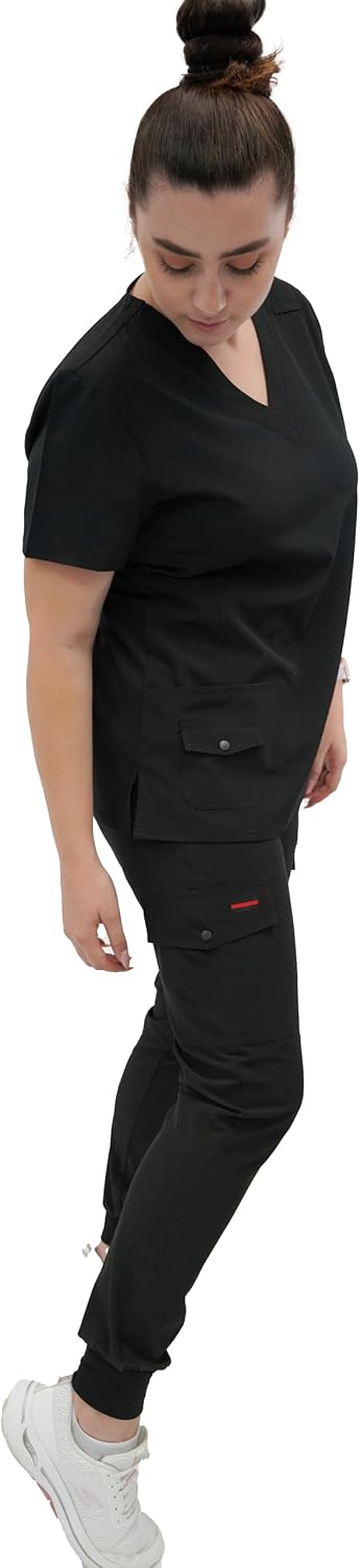 FUBU Women's Slim Fit Jogger Yoga Scrub Pant Medical Nursing Uniform image 3