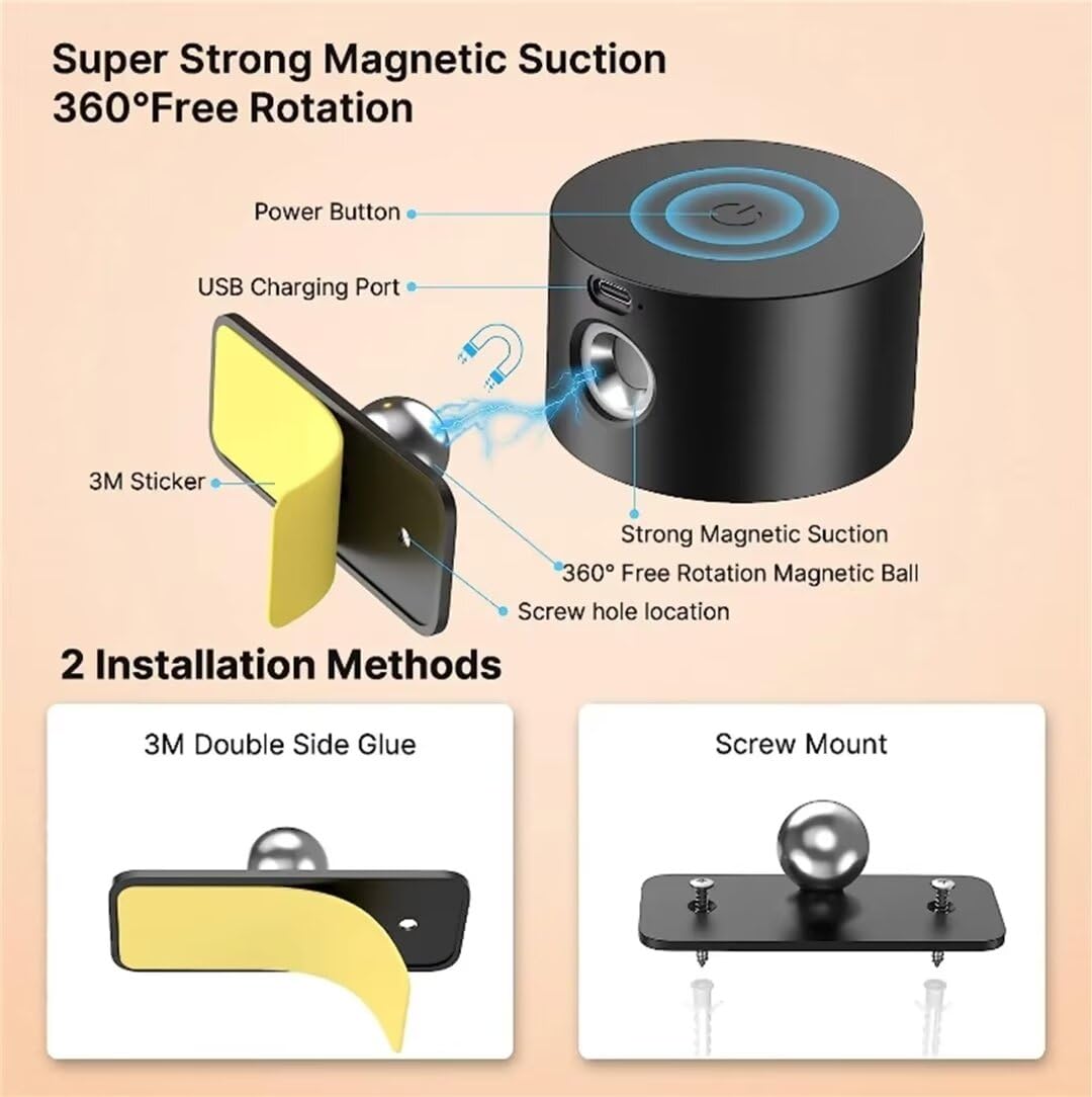 Applique Murale LED Interieur, Télécommande Contrôle Tactile, Lampe Murale Sans Fil, Lampe Murale Rotative RGB, Applique Murale Intérieure avec 3 Couleurs Température