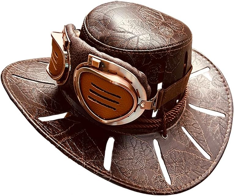 MYAYD Handmade Brown PU leather Hat Costume Accessory Prop for Caesar Zeppeli Cosplay from STEEL BALL RUN