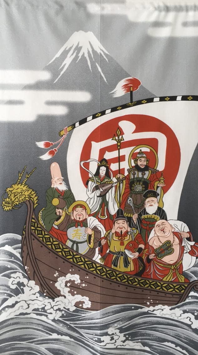 Amazon｜のれん七福神85X150cm-yamada-3180｜のれん オンライン通販