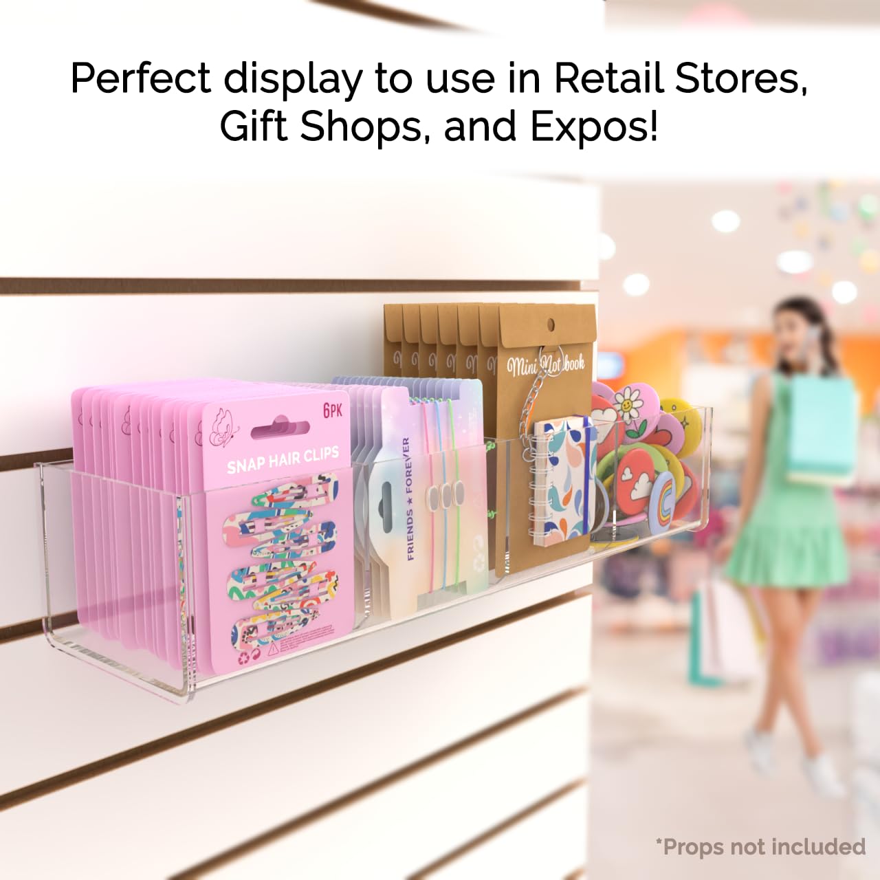 4 Pack Clear Slatwall Acrylic Retail Tray 4 Compartment Dump Bin Acrylic Storage Caddy Product Storage Display Tray Slatwall Shelves Organizer for School Business Shop by Marketing Holders