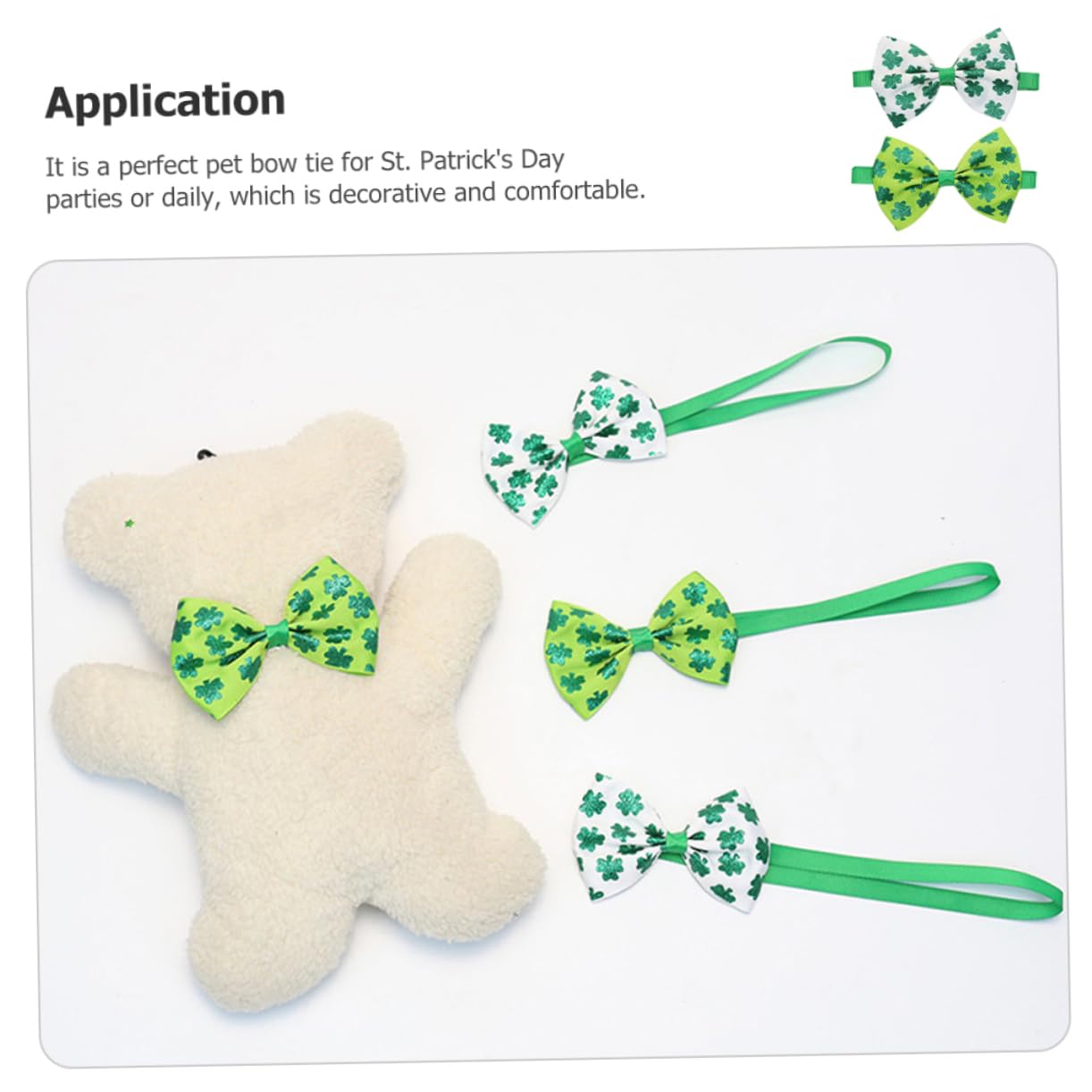 St. Patrick's Day Hundefliegen & Krawatten – 240-teiliges Set, Verstellbar, Mit Kleeblatt-Mustern, Für Kleine & Mittlere Hunde