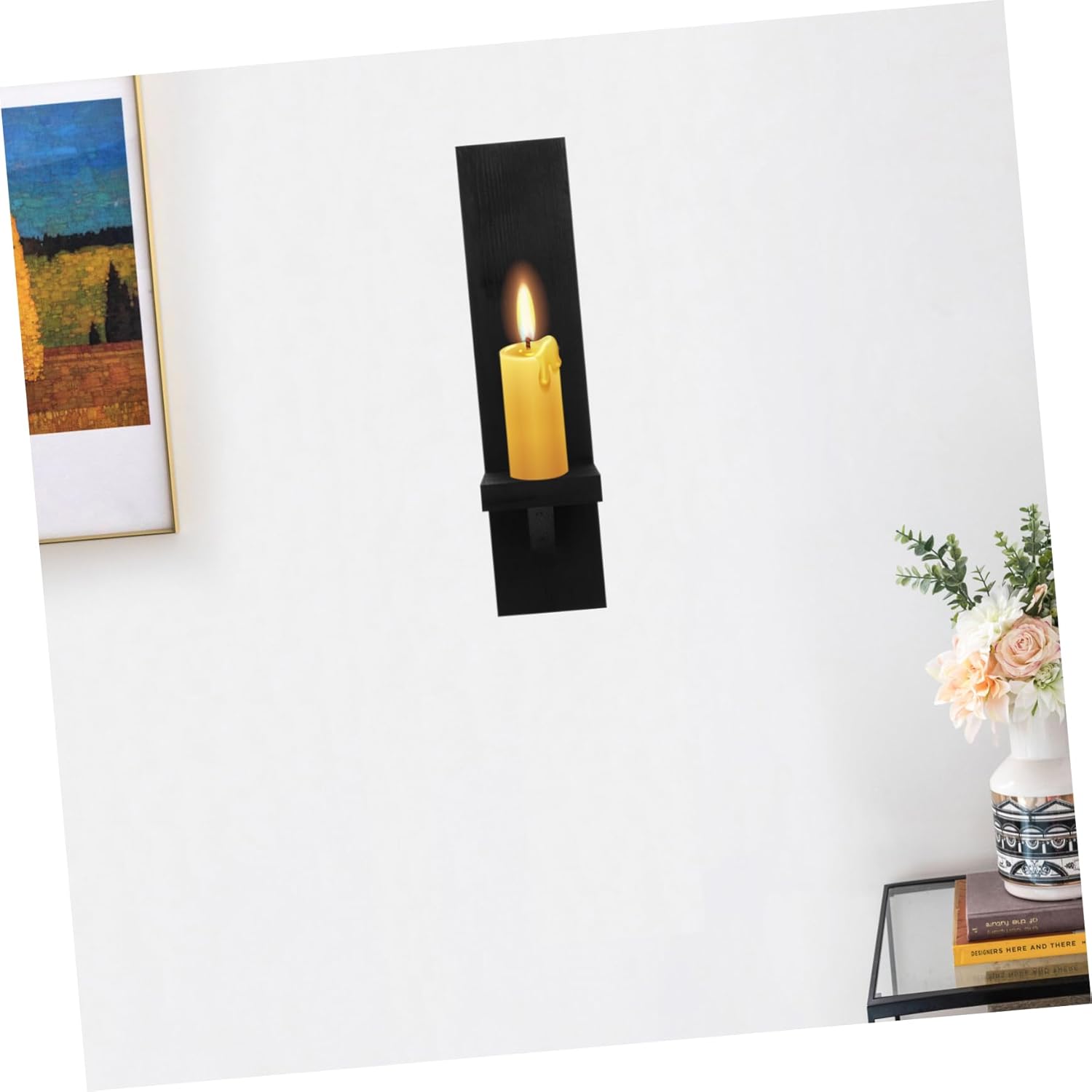 Zerodeko 2pcs Elegant Wooden Wall Candle Holder Sconces Decorative Arm for Wedding Decor