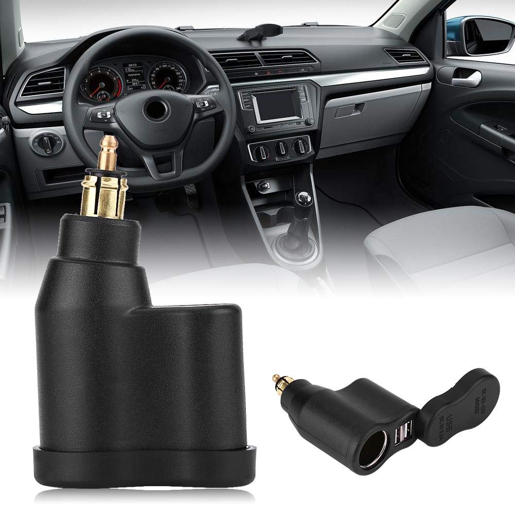 Nikou Caricabatterie per moto Adattatore di alimentazione Accendisigari 12-24V 3.3A Compatibile con spina DIN Hella