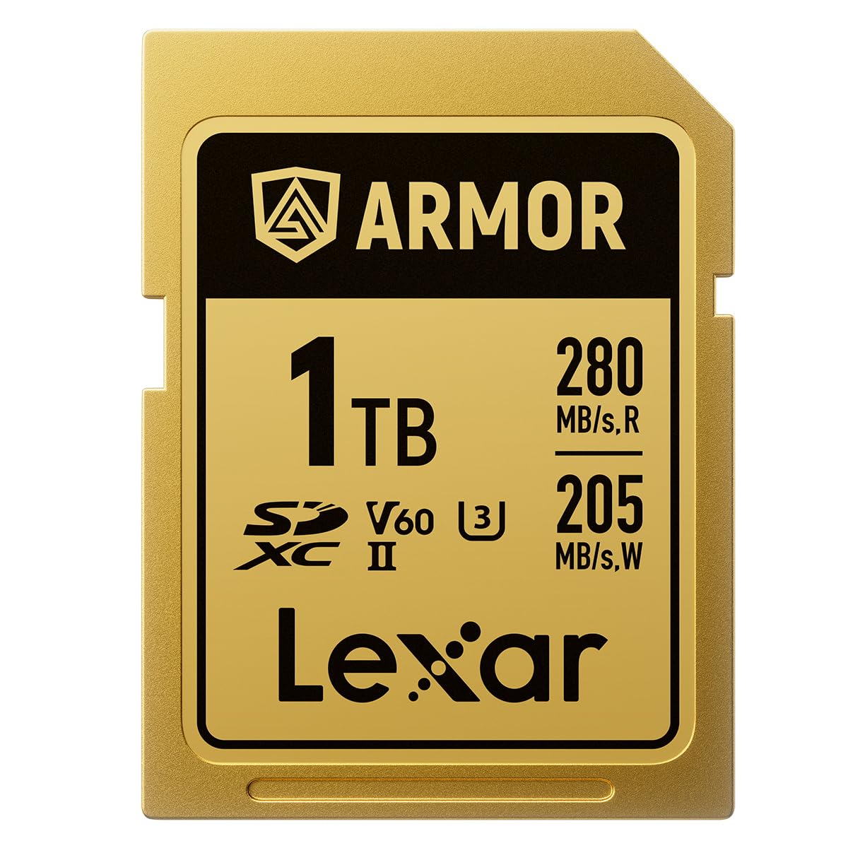 Lexar ARMOR GOLD 1TB SDXC – Scheda di Memoria Rugged in Acciaio, Impermeabile IP68, UHS-II ad Alta Velocità, Ideale per Foto RAW, Video 4K/6K e Outdoor