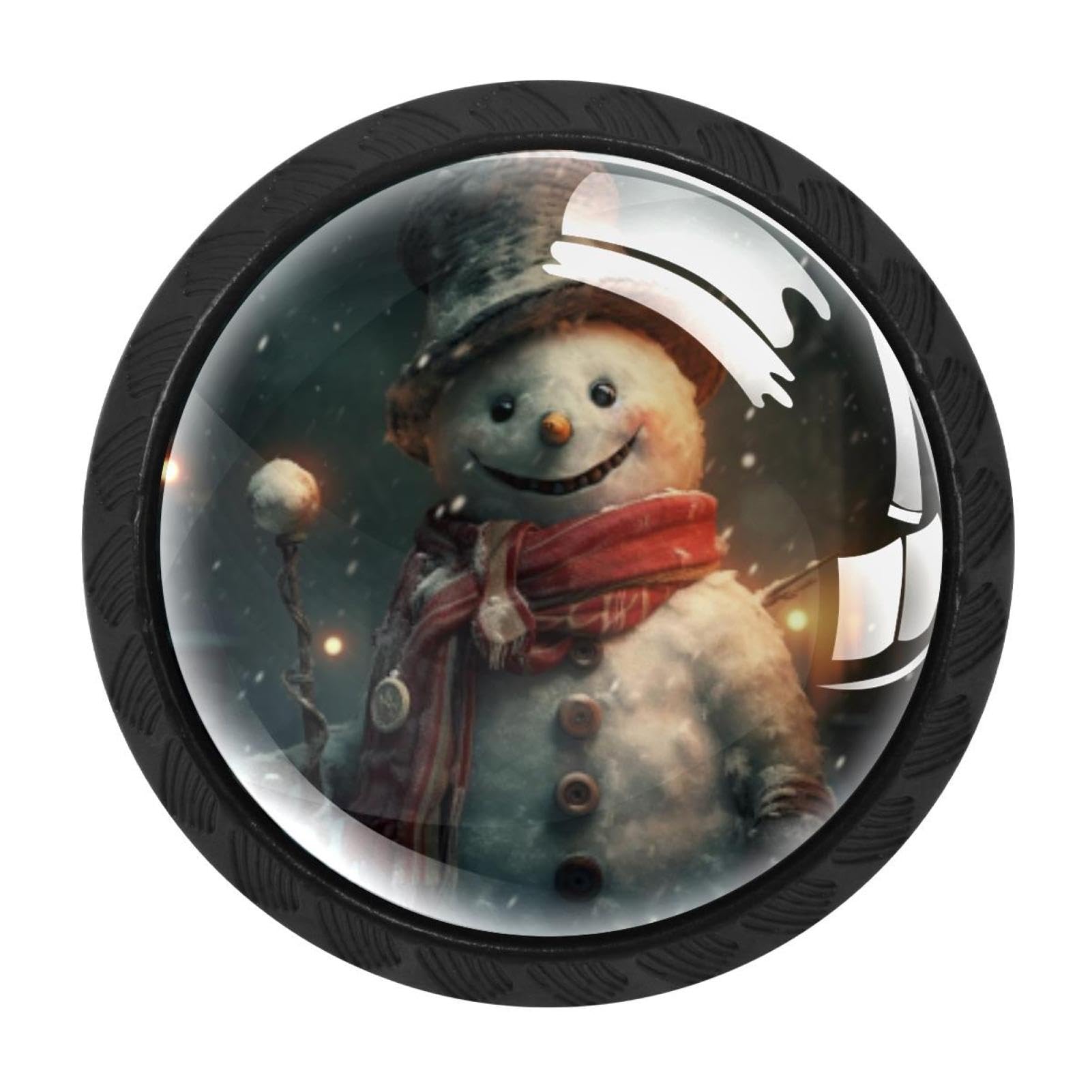 Chenzzzz Multicolored 18 4 Pack Retro Christmas Snowman Kitchen Cabinet Knobs Drawer Knobs Dresser Knobs Matte Black Zinc Knobs Drawer Pulls Door Knobs Dresser Drawer Handles Knobs For Dresser Drawers