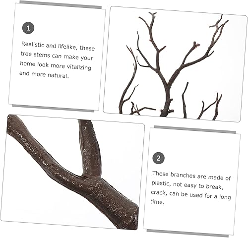 Miniatura 8 de ABOOFAN 2 juegos de ramas decorativas de árbol de relleno de florero de tallos artificiales DIY diadema ramas para el hogar 4 piezas x 2