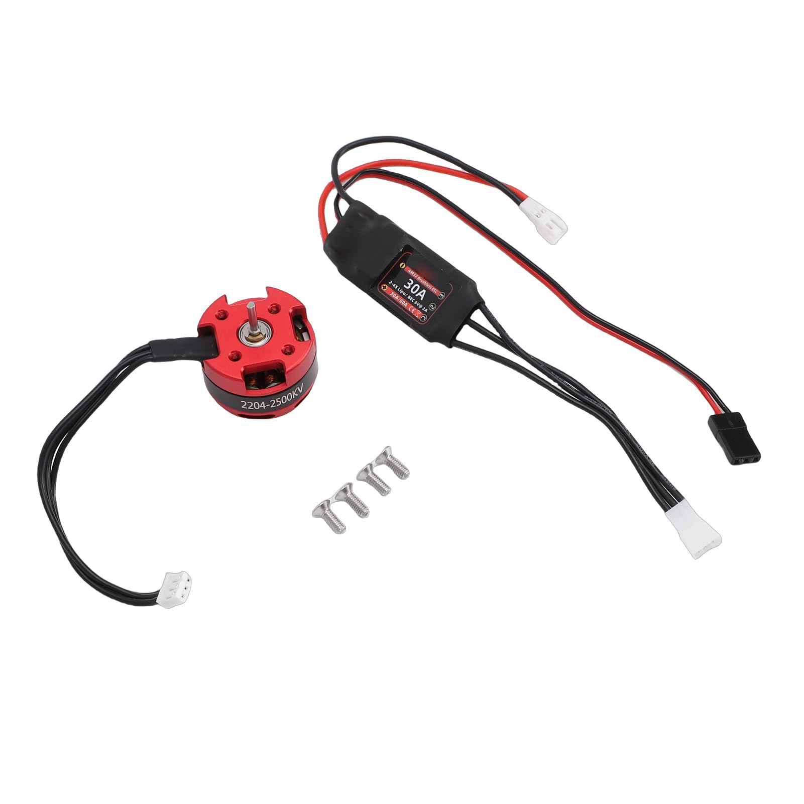 Bnineteenteam RC-Brushless-Motor-ESC-Combo, Konstruktion aus Aluminiumlegierung, 2500-kV-Motor mit Drehmoment und 30-A-Regler, Ideal für Ferngesteuerte Autos und LKWs Im Maßstab 1:10