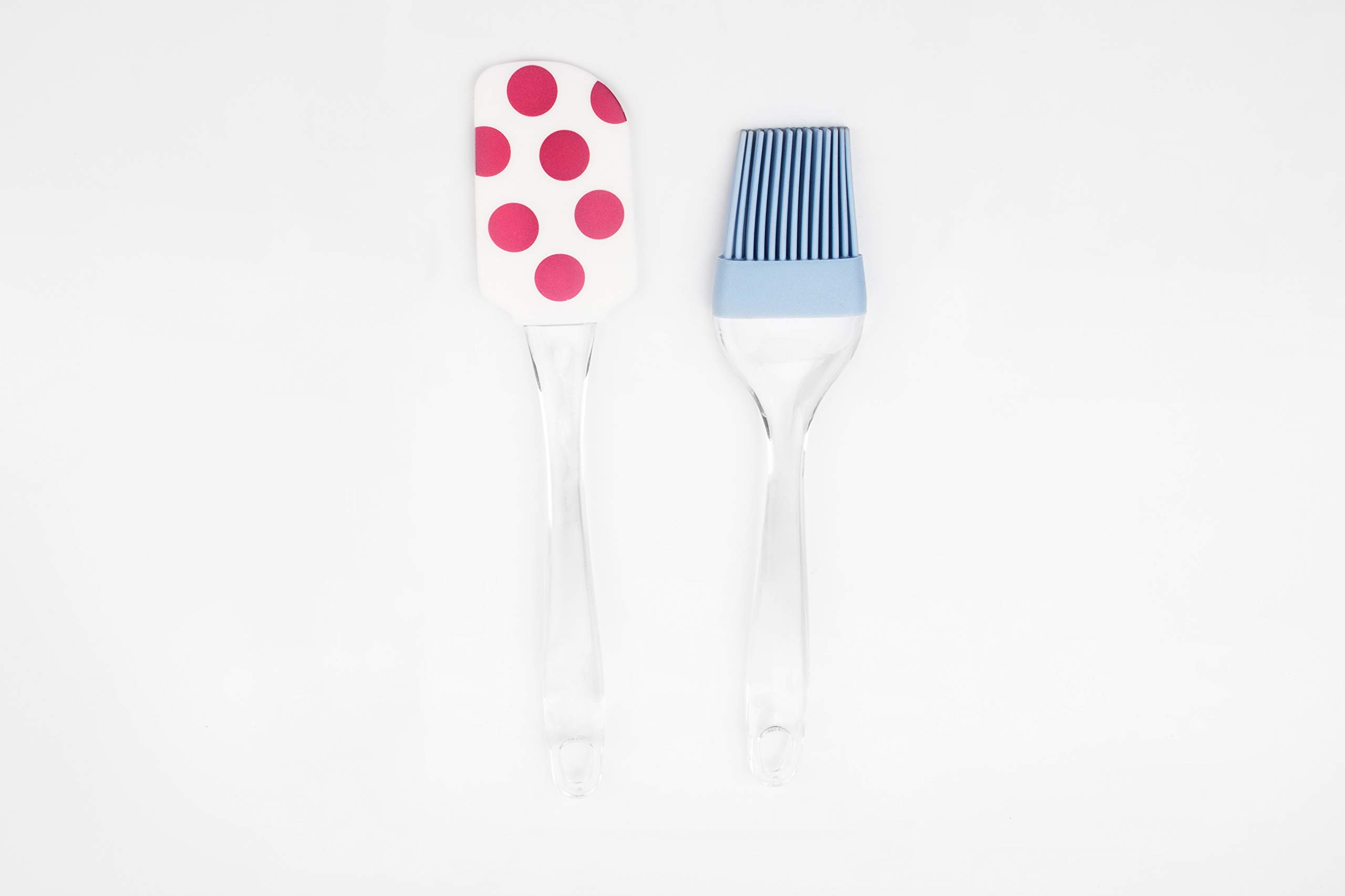 TOPS HOME Silicone Spatula Set with Basting Brush，Heat Resistant Non Stick, Food-Grade Safe，All-Purpose Cooking and Food Preparation Utensils(RED SPATULA)