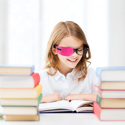 Miniatura 2 de Paquete de 4 parches para los ojos para niños, parche médico suave para los ojos para tratar lentes perezosos ambliopía estrabismo para niños, rosa